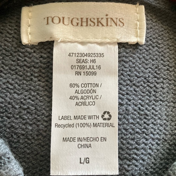 Boys Christmas Sweater Size Large Dinosaurs wearing Santa Hat - Picture 3 of 6